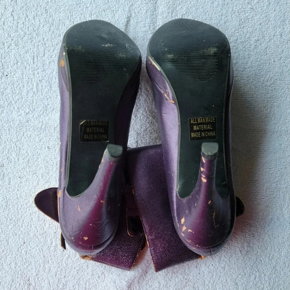 Purple and  Gold High Heels Boots - Picture 6 of 16